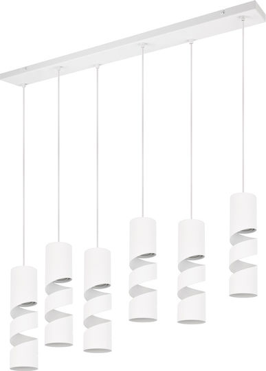 Trio Lighting Pendant Light White for 6 Bulbs GU10 100x9x150cm