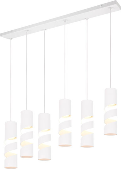 Trio Lighting Pendant Light White for 6 Bulbs GU10 100x9x150cm