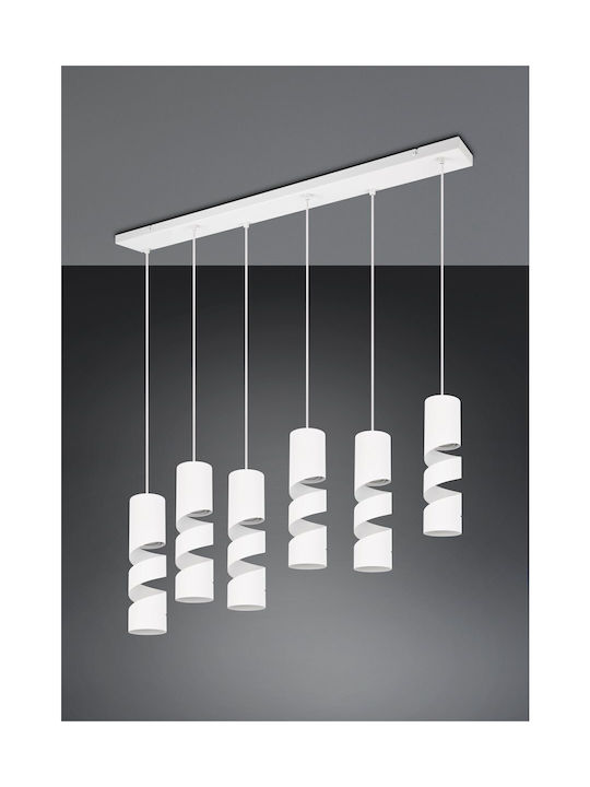 Trio Lighting Lustră Alb pentru 6 Becuri GU10 100x9x150cm.