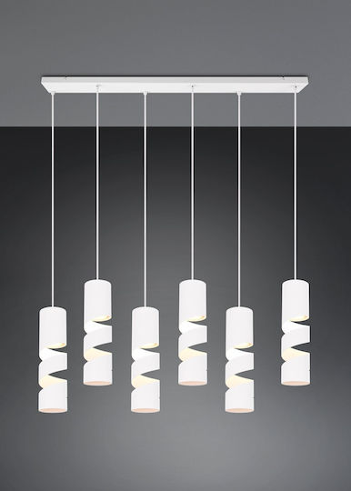 Trio Lighting Pendant Light White for 6 Bulbs GU10 100x9x150cm