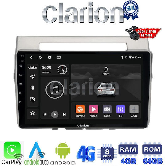 Clarion Auto-Audiosystem für Toyota Corolla Verso 2004 > 2009 (Bluetooth/USB/WiFi/GPS/Apple-Carplay/Android-Auto) mit Touchscreen 9"