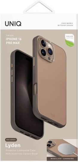 Uniq Umschlag Rückseite Synthetisches Leder Braun (iPhone 17 Pro Max / iPhone 17 Pro / iPhone 16 Pro Max)