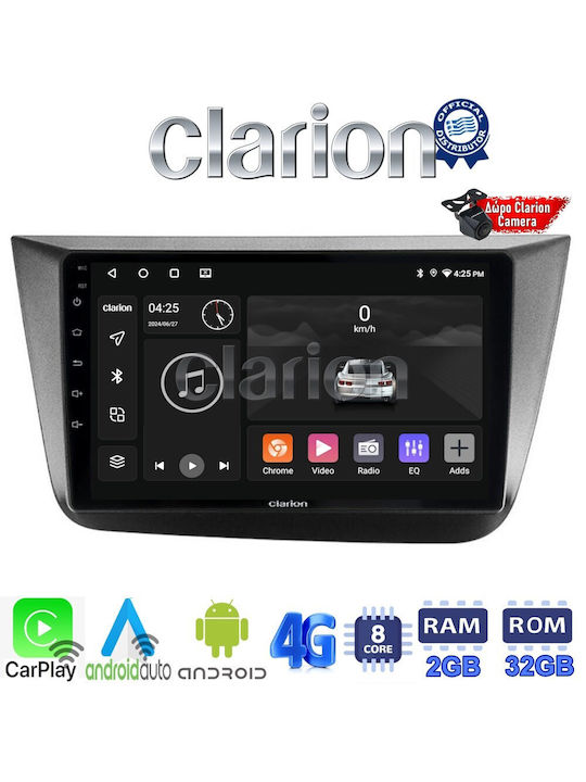 Clarion Ηχοσύστημα Αυτοκινήτου για Seat Altea 2004 > 2015 (Bluetooth/USB/WiFi/GPS/Apple-Carplay/Android-Auto) με Οθόνη Αφής 9"