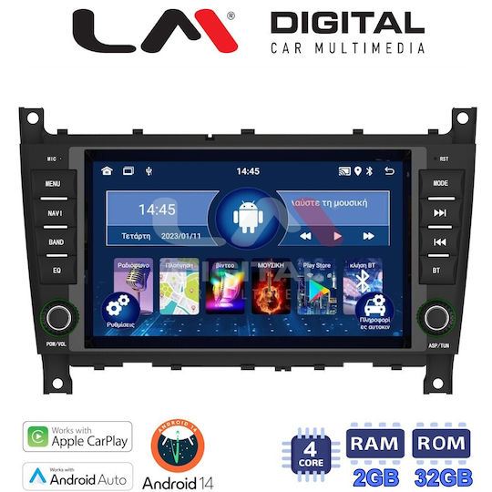 LM Digital Auto-Audiosystem für Mercedes-Benz CLC Klasse / C Klasse C-Klasse W203 (Bluetooth/USB/AUX/WiFi/GPS/Apple-Carplay/Android-Auto)