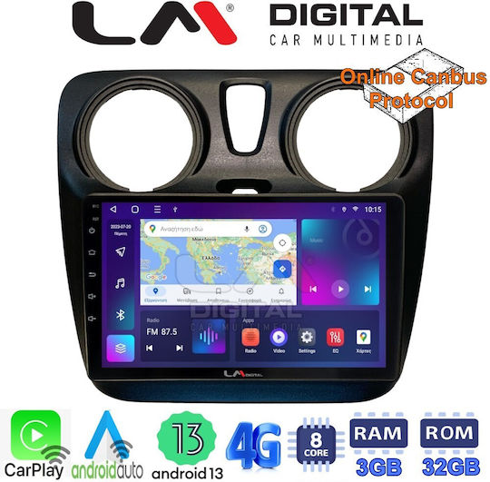 LM Digital Ηχοσύστημα Αυτοκινήτου για Renault Dokker Dacia Dokker 2012 > (Bluetooth/USB/WiFi/GPS/Apple-Carplay/Android-Auto)