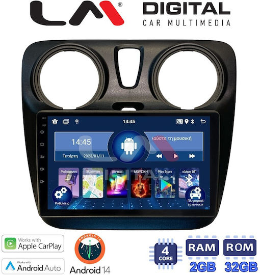 LM Digital Ηχοσύστημα Αυτοκινήτου για Renault Dokker Dacia Dokker Dokker 2012 (Bluetooth/USB/WiFi/GPS/Apple-Carplay/Android-Auto) με Οθόνη Αφής 9"