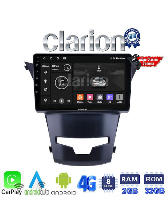 Clarion Auto-Audiosystem für Ssangyong Korando 2014> (Bluetooth/USB/WiFi/GPS/Apple-Carplay/Android-Auto) mit Touchscreen 9"