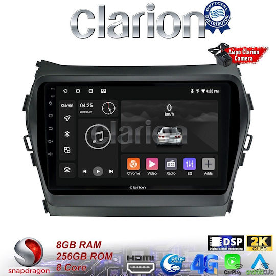 Clarion Car Audio System for Hyundai Santa Fe / iX45 2013 > 2017 (Bluetooth/USB/WiFi/GPS/Apple-Carplay/Android-Auto) with Touch Screen 9"