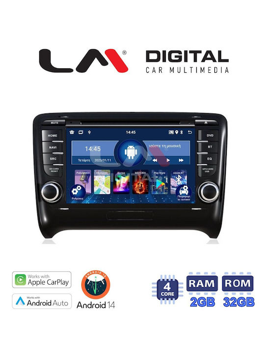 LM Digital Car Audio System for Audi TT / TT (8J) 2007 > 2014 (Bluetooth/USB/WiFi/GPS/Apple-Carplay/Android-Auto) with Touch Screen 7"