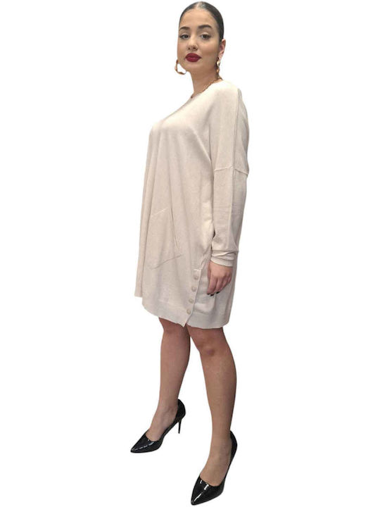 Women's Tunic Dress Long Sleeve Ecru