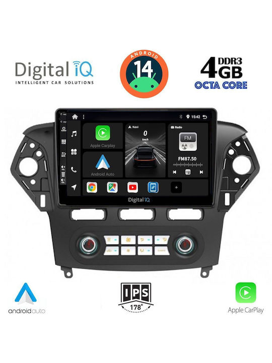 Digital IQ Car Audio System for Ford Mondeo 2011-2013 with Clima (Bluetooth/USB/WiFi/GPS/Apple-Carplay/Android-Auto) with Touch Screen 10"