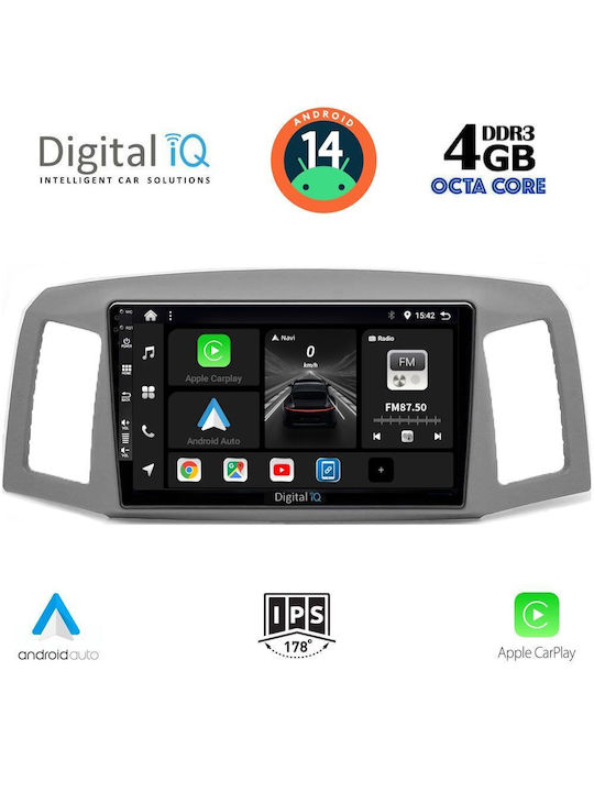 Digital IQ Car Audio System for Jeep Grand Cherokee 2005-2007 (Bluetooth/USB/WiFi/GPS/Apple-Carplay/Android-Auto) with Touch Screen 10"