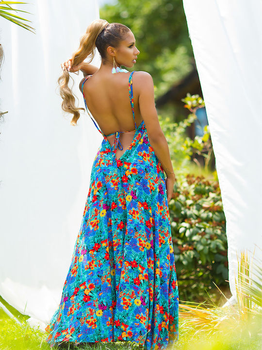Sommer Maxi Damenkleid Hellblau