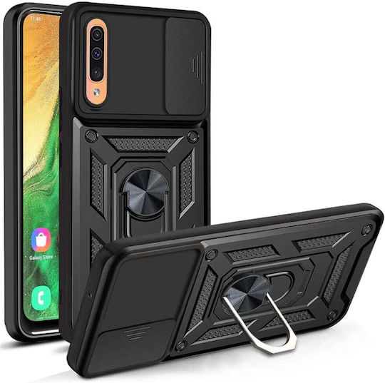 Techsuit Camshield Umschlag Rückseite Silikon Schwarz (Galaxy A30s)