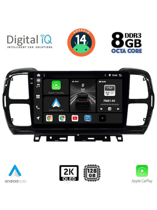 Digital IQ Car Audio System for Citroen C5 Aircross 2017-2021 (Bluetooth/USB/AUX/WiFi/GPS/Apple-Carplay/Android-Auto) with Touch Screen 9"