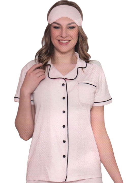 Remix Sommer Damen Pyjama-Set Rosa
