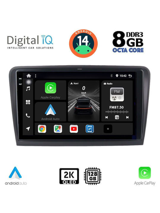 Digital IQ Ηχοσύστημα Αυτοκινήτου για Skoda Rapid 2012 (Bluetooth/USB/AUX/WiFi/GPS/Apple-Carplay/Android-Auto) με Οθόνη Αφής 9"