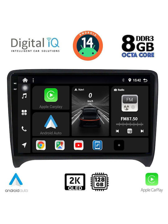 Digital IQ Car Audio System for Audi TT 2007-2015 (Bluetooth/USB/AUX/WiFi/GPS/Apple-Carplay/Android-Auto) with Touch Screen 9"