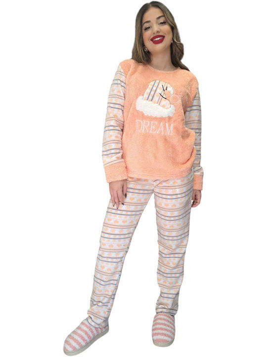 Remix Remix Damen Schlafanzug & Pyjamas Winter Orange