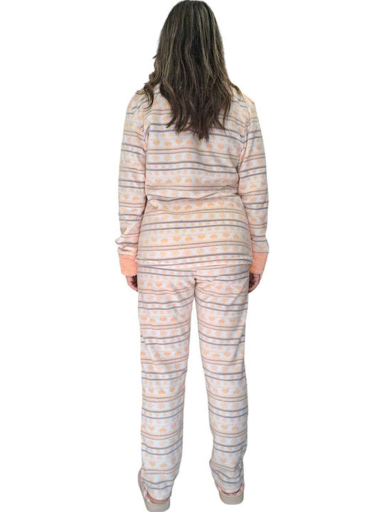 Remix Remix Damen Schlafanzug & Pyjamas Winter Orange