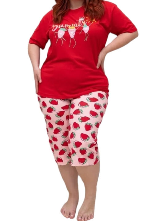 Remix Sommer Damen Pyjama-Set Red