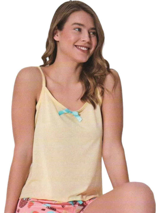 Remix Sommer Damen Pyjama-Set Yellow / Pink