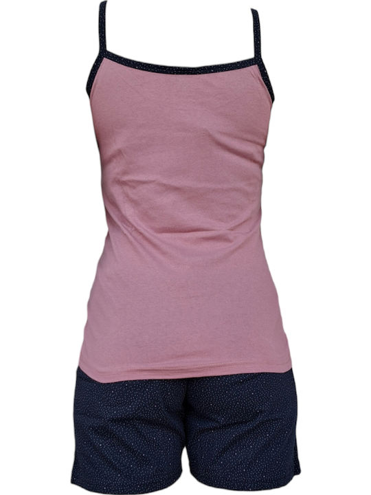 Remix Sommer Damen Pyjama-Set Dark pink