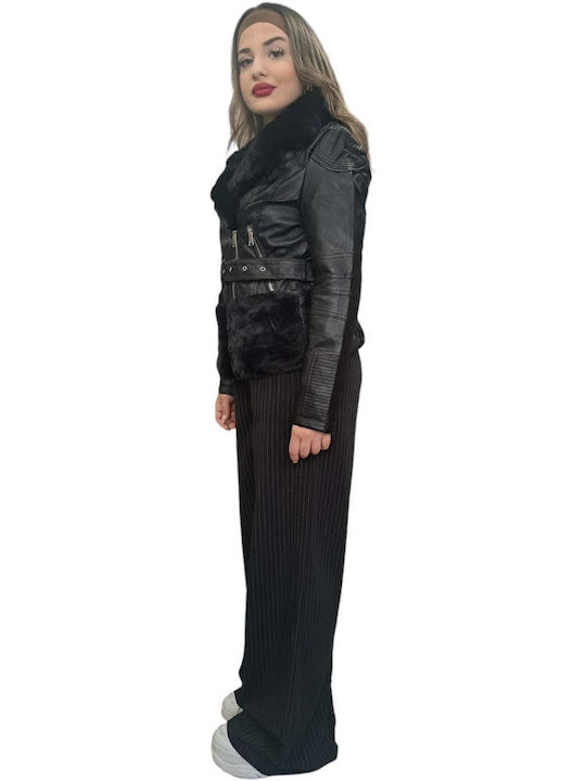 Remix Jacket Biker made of Leatherette Black