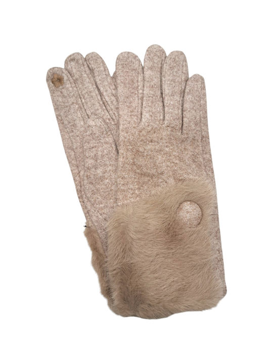 Beige Gestrickt Handschuhe Berührung