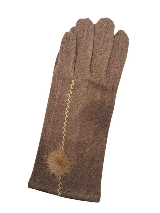 Remix Women's Gloves with Fur Brown