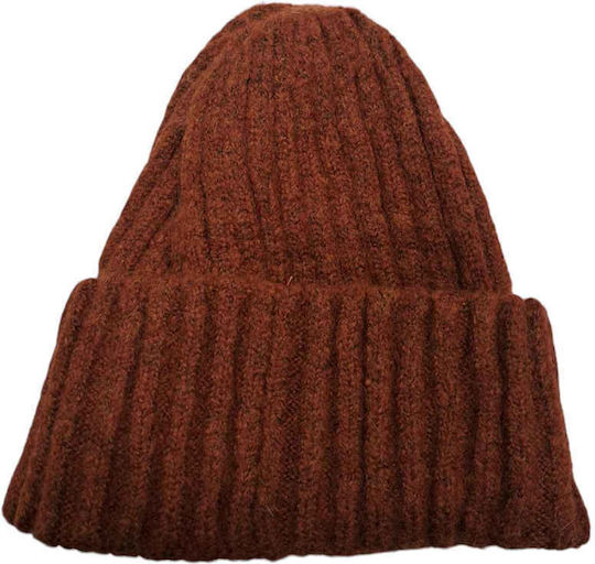 Beanie Frauen Beanie Gestrickt in Braun Farbe