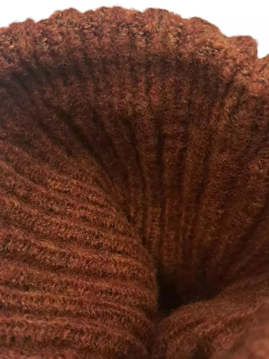 Beanie Γυναικείος Σκούφος Πλεκτός σε Καφέ χρώμα