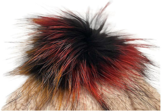 Pom Pom Beanie Γυναικείος Σκούφος με Πλεξούδες σε Μπεζ χρώμα