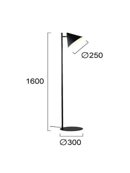 Viokef Senik Floor Lamp H160xW30cm. with Socket for Bulb E27 Black