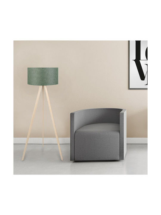 Megapap Rosling Floor Lamp H140xW38cm. with Socket for Bulb E27 Green