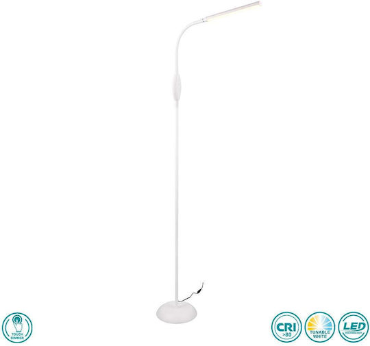 Trio Lighting LED Stehleuchte H145xB21cm. mit Einstellbarem Weißem Licht 700lm Weiß