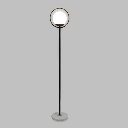 GloboStar Versailles Floor Lamp H150xW25cm. with Socket for Bulb E27 Black