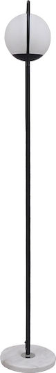 GloboStar Versailles Floor Lamp H150xW25cm. with Socket for Bulb E27 Black