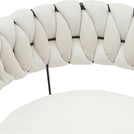 Alkia Dining Room Velvet Chair Beige 60x57x68cm