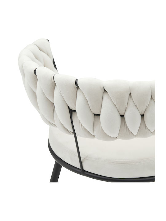 Alkia Dining Room Velvet Chair Beige 60x57x68cm