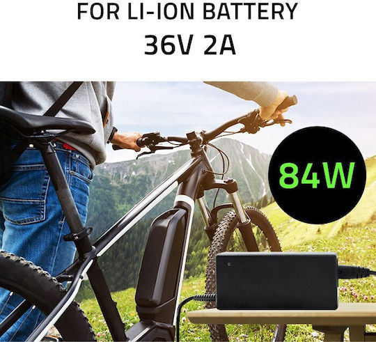 Qoltec Charger for Electric Scooter in Black Color