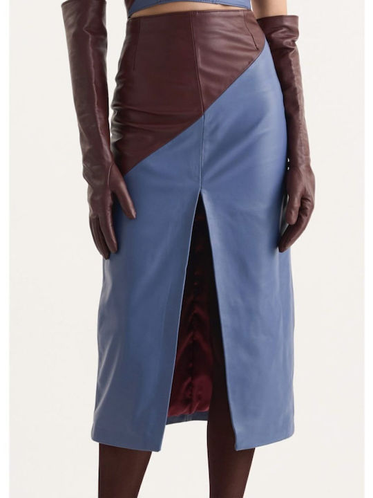 Leather Skirt Baby Blue, Bordeaux