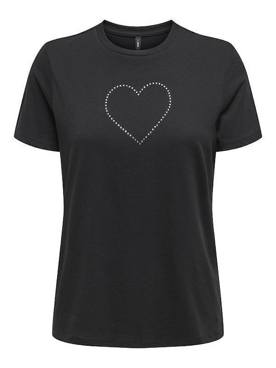 Life Damen Bluse Baumwolle Kurzärmelig Black