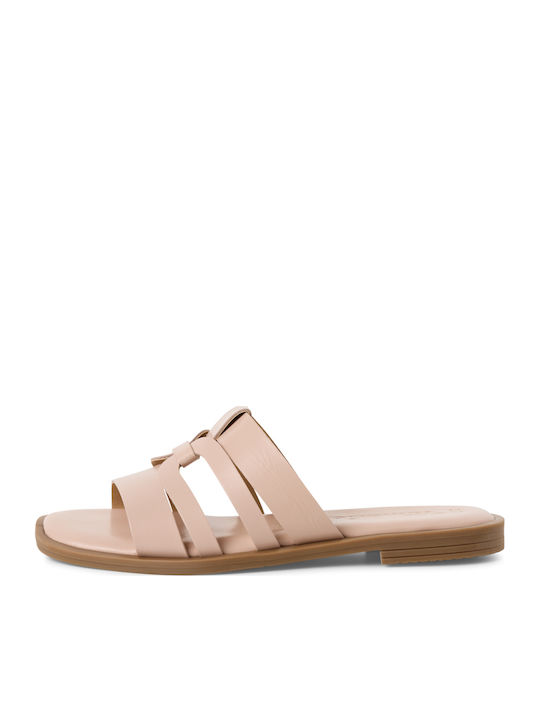 Leder Flache Sandalen für Damen in Rosa Farbe