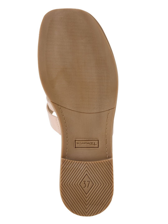 Leder Flache Sandalen für Damen in Rosa Farbe