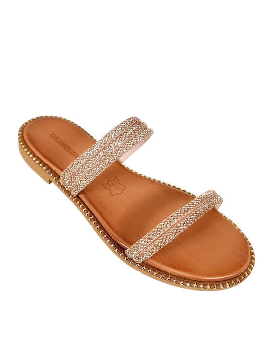 Sandale Casual Damă Din Piele Roz Auriu