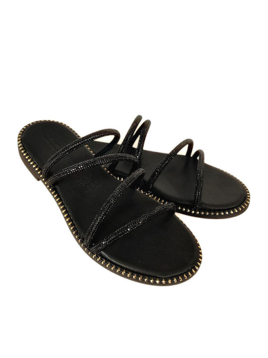 Sandale Casual Damă Din Piele Neagră