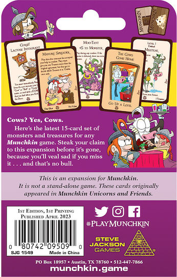 Επέκταση Παιχνιδιού Munchkin Cows για 3-6 Παίκτες 10+ Ετών (EN) Steve Jackson Games