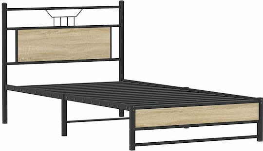Double Wooden Bed Brown with Slats for Mattress 107x203cm 4106958