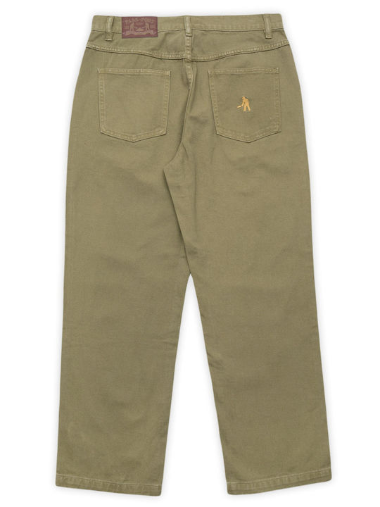 Men's Jeans Pants with Relaxed Straight Fit Olive